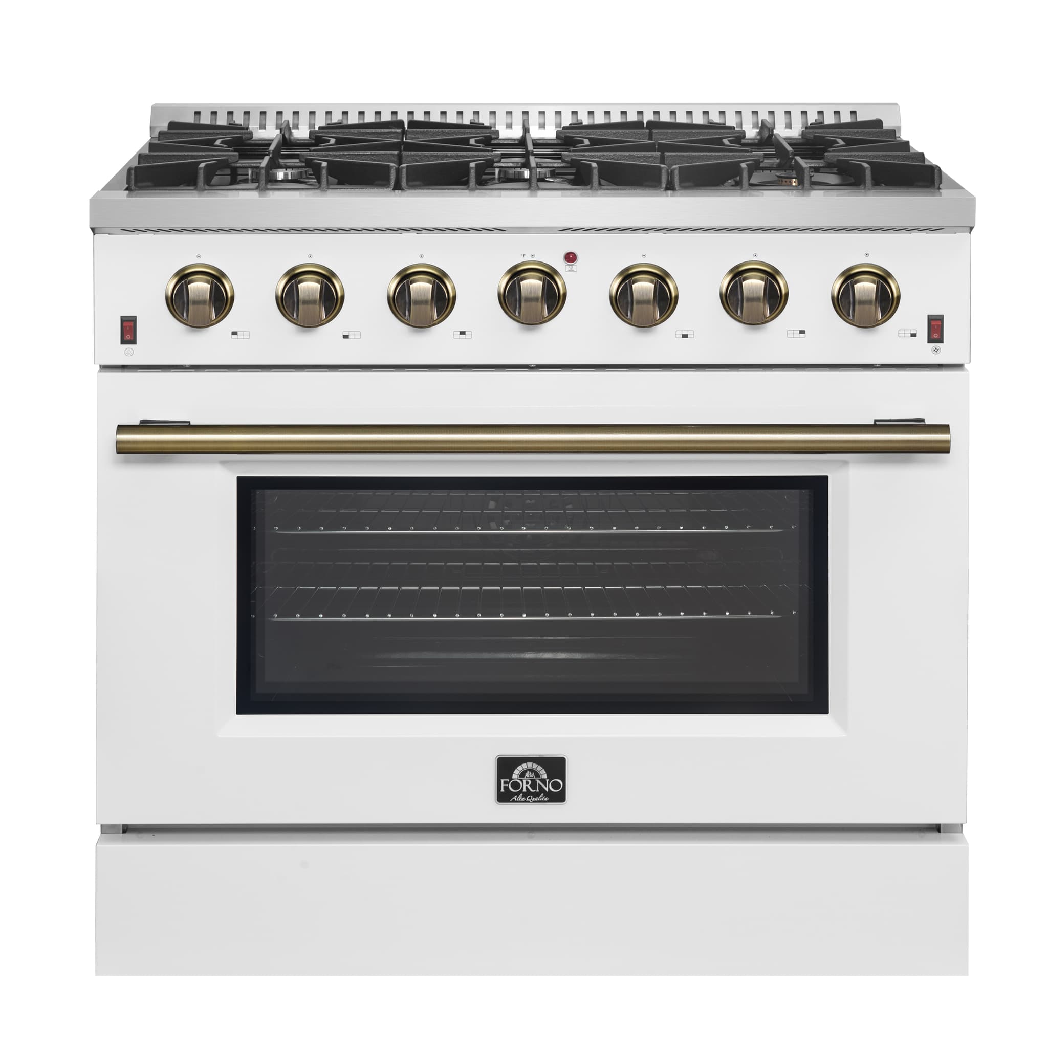Forno Massimo 30-Inch Freestanding French Door Gas Range, 4 Burners, Convection Oven, Energy Efficient