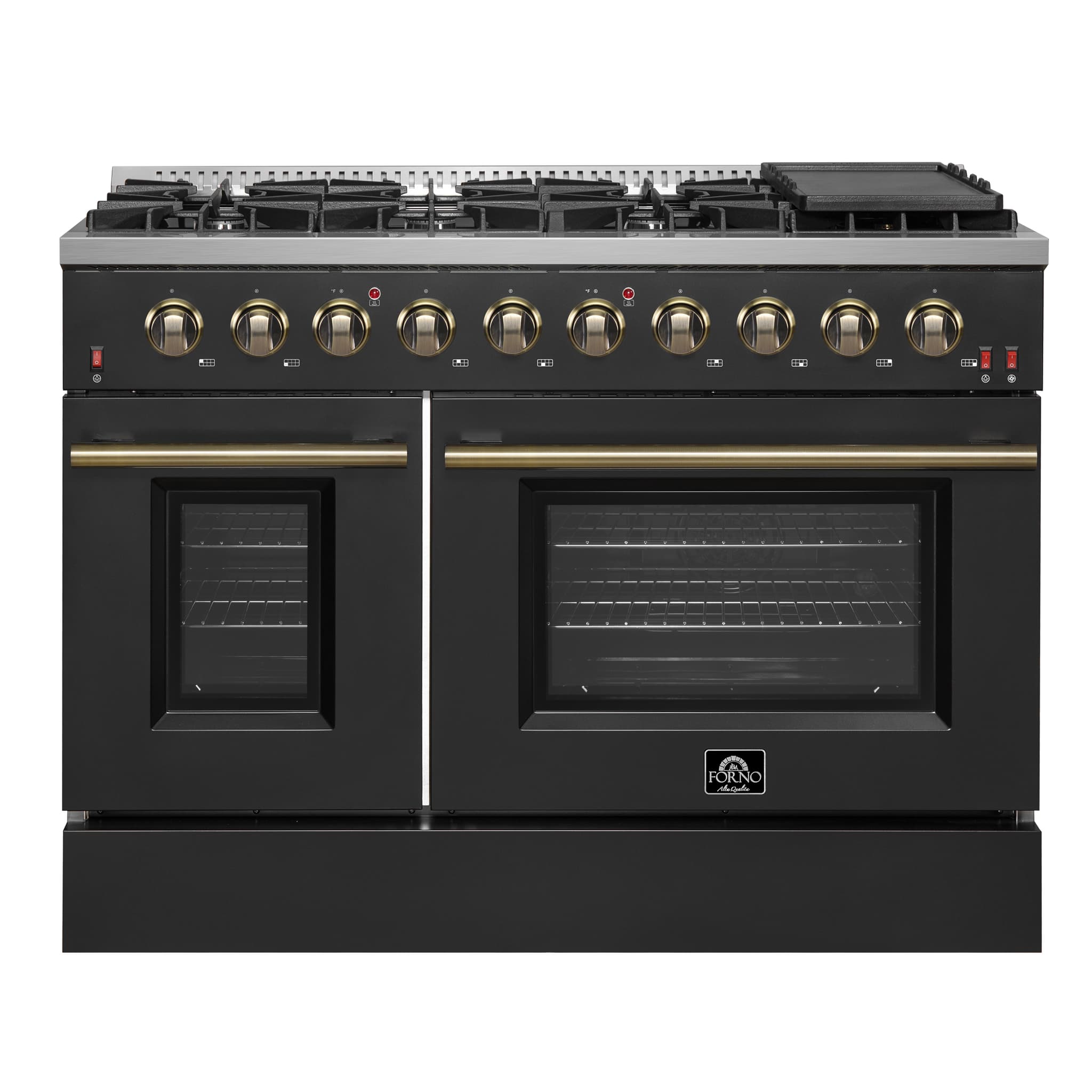 Forno Capriasca 30-Inch Freestanding French Door Gas Range, 4 Burners, Convection Oven, Energy Efficient