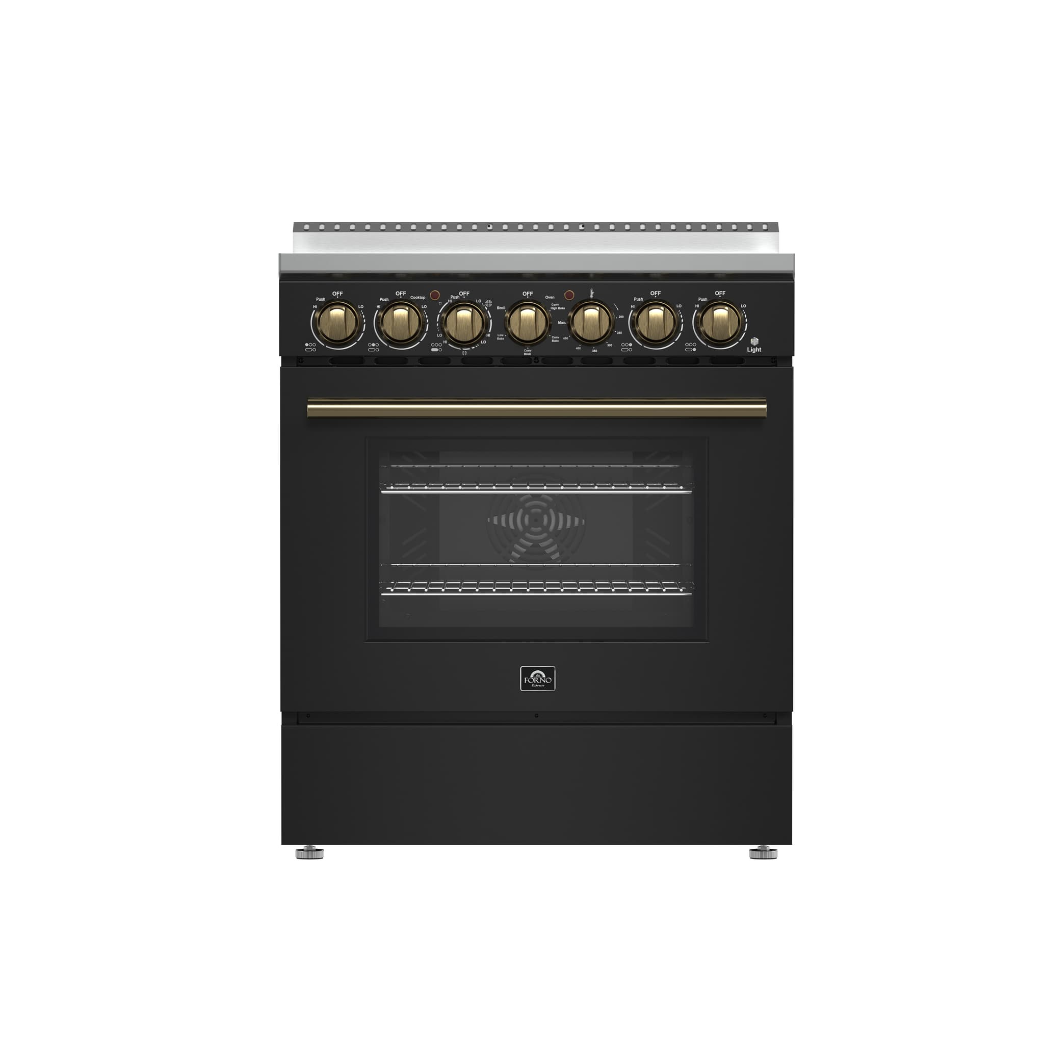 Forno Paolo 30-Inch Freestanding Electric Range, White, 4.38 cu.ft, True Convection Oven, Energy Efficient