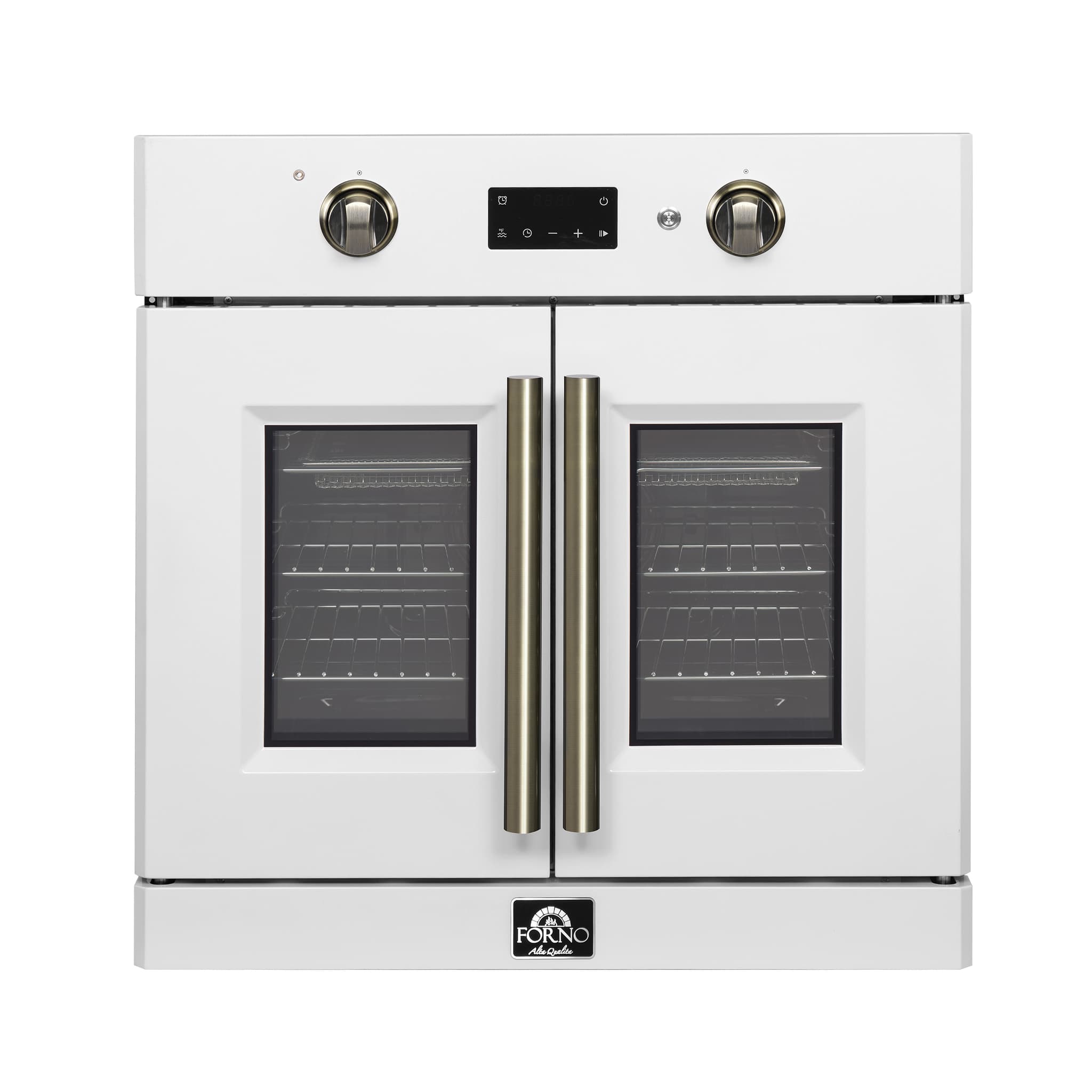 Forno Vomero 30-Inch Double Wall Oven, Black, 10 cu.ft Total Capacity, 7100W Convection, Mechanical Controls, Manuel Steam Clean