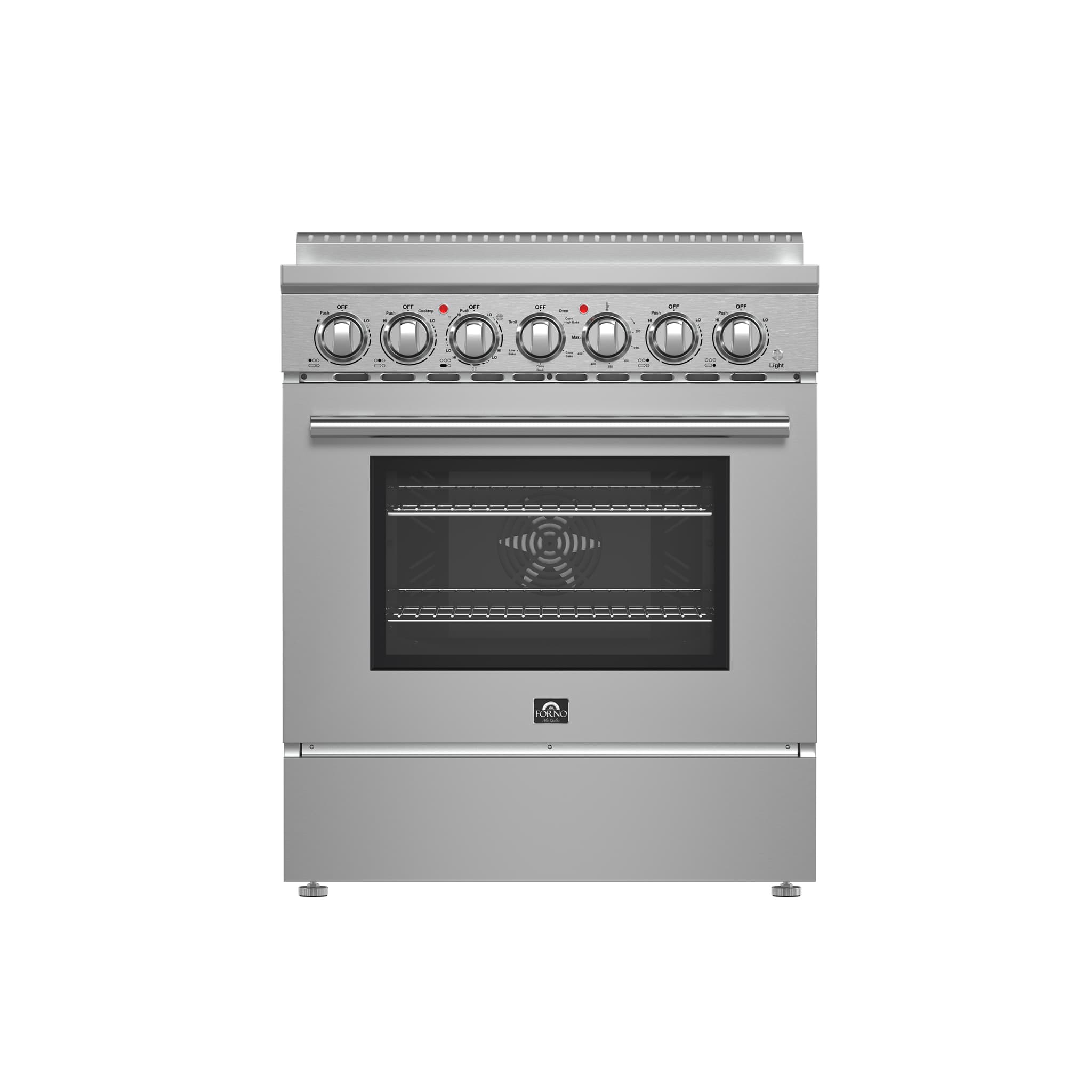 Forno Paolo 30-Inch Freestanding Electric Range, Black, 4.38 cu.ft, True Convection Oven, Energy Efficient