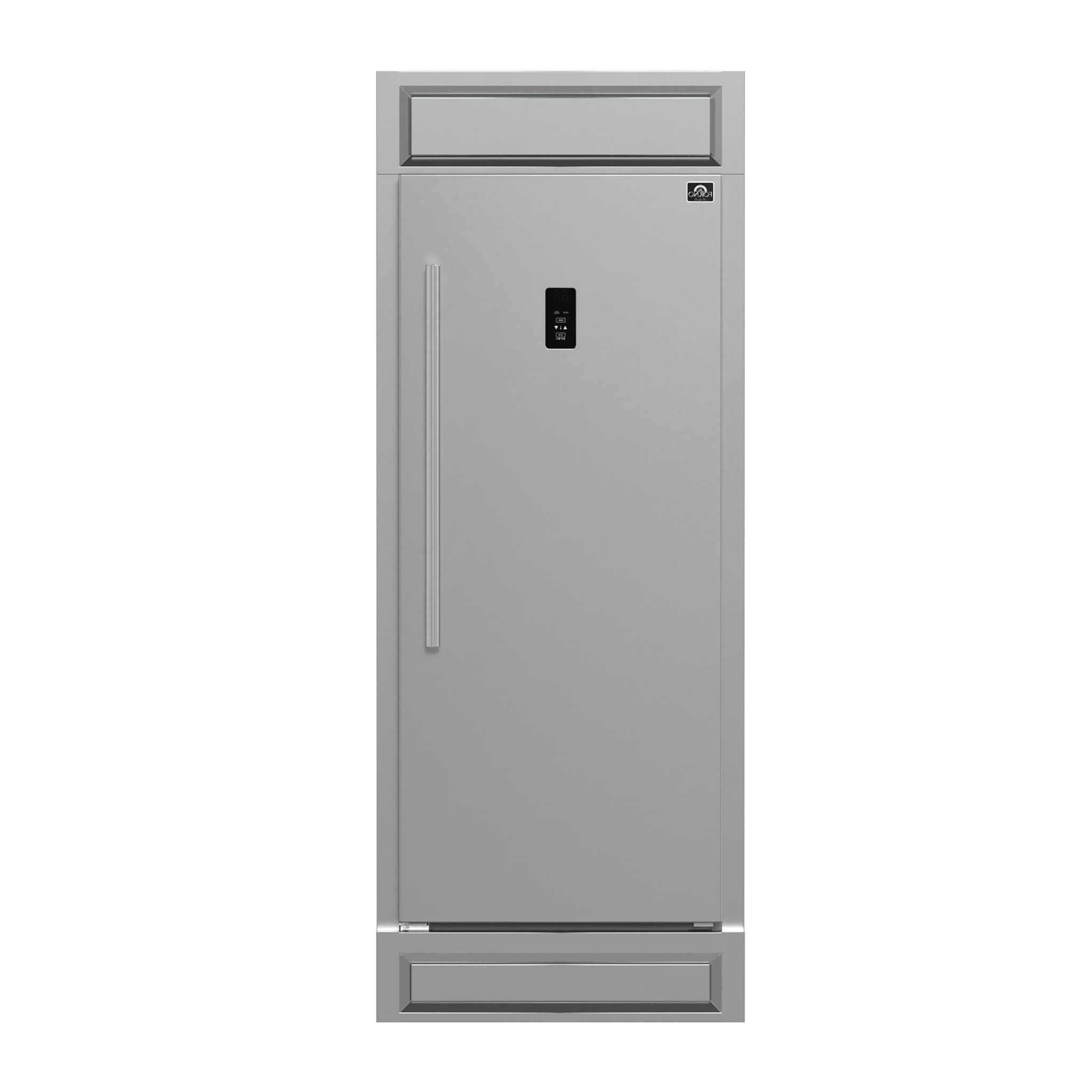 Forno Moena 40-Inch French Door Refrigerator, Stainless Steel, 19.2 cu.ft, Modern Decorative Grill, ENERGY STAR Certified