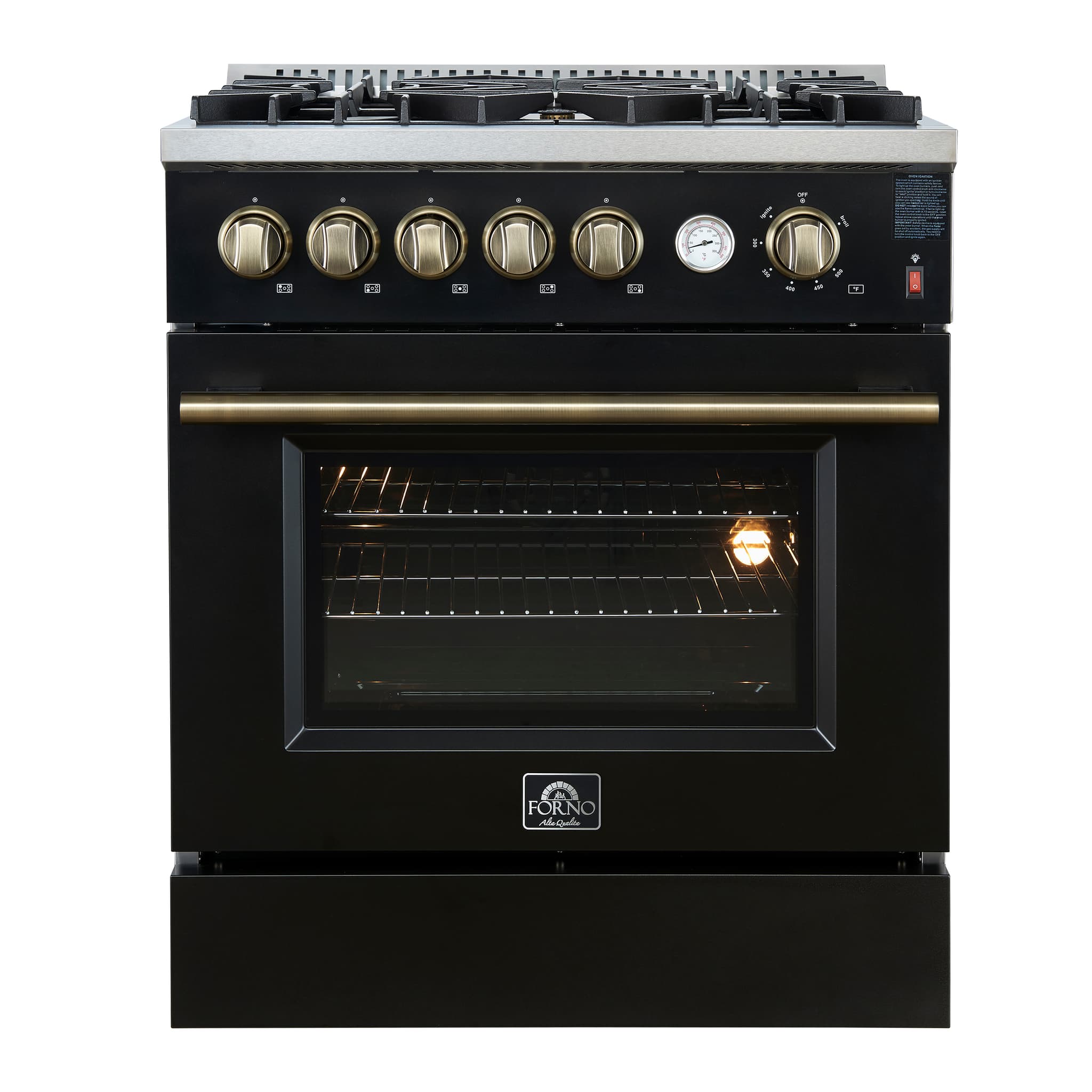 Forno Galiano 36-Inch Freestanding Gas Range, Stainless Steel, 6 Burners, Energy Efficient