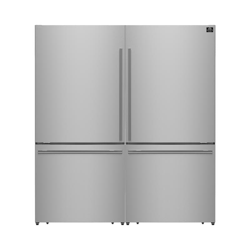 Forno Rizzuto 56-Inch Convertible Refrigerator/Freezer Set, 27.6 cu.ft Total Capacity, Decorative Grill, ENERGY STAR Certified