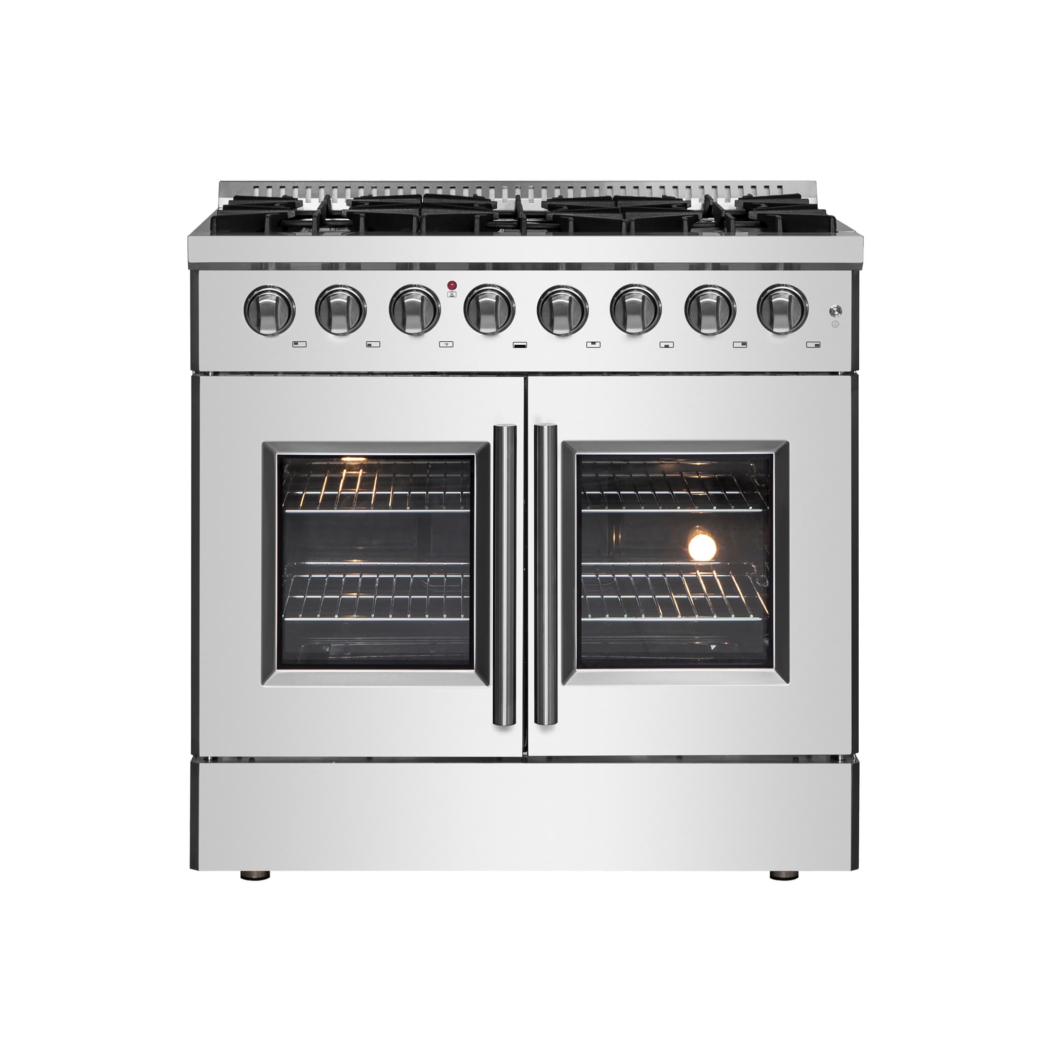 Forno Massimo 48-Inch Freestanding French Door Dual Fuel Range, 8 Burners, True Convection Oven