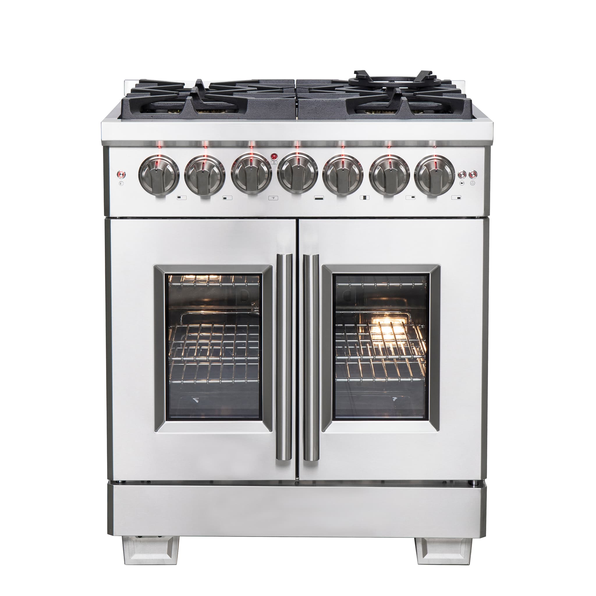 Forno Marco 36-Inch Dual Fuel Range, Stainless Steel, 6 Burners, 67,000 BTU, True Convection Oven, Energy Efficient