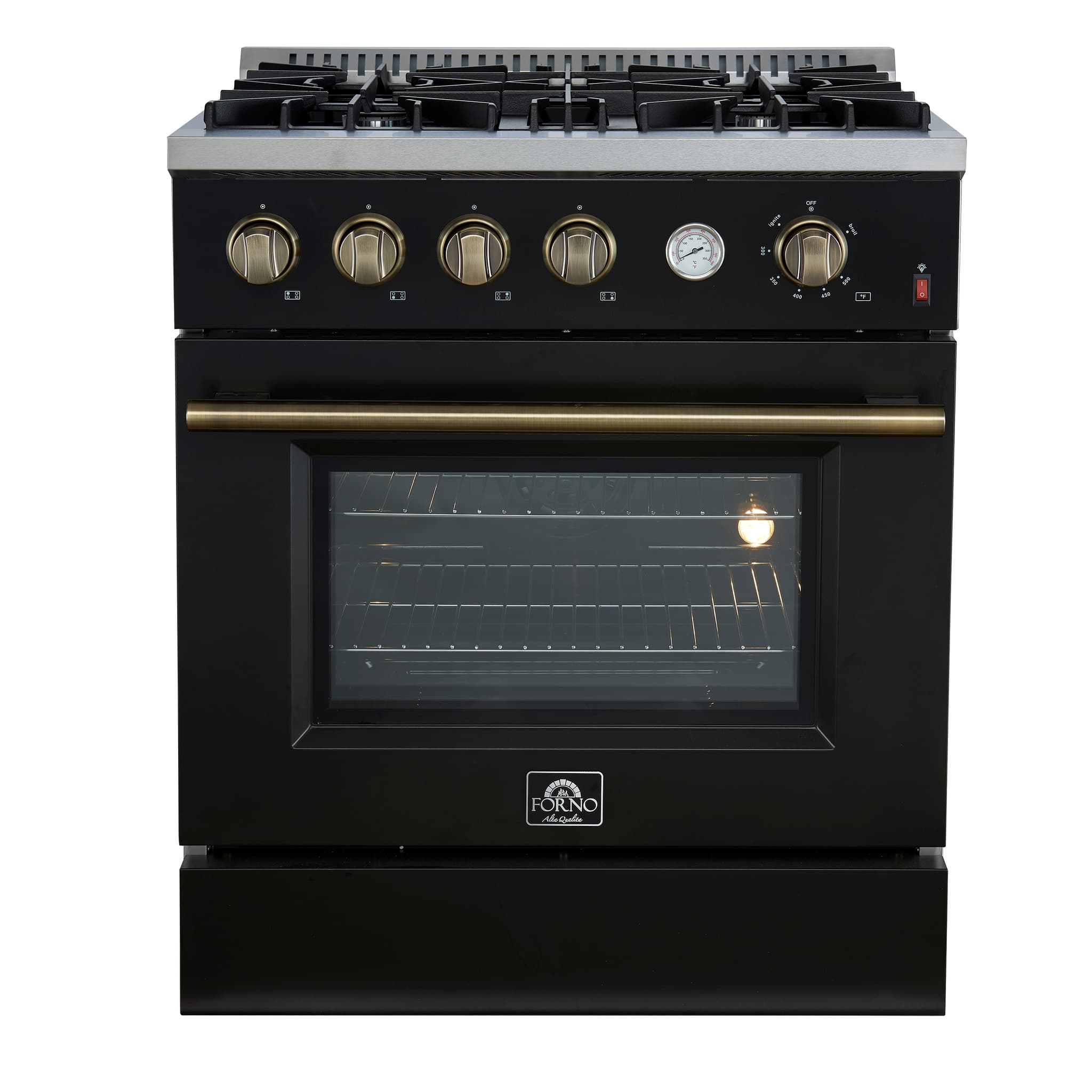 Forno Massimo 48-Inch Freestanding French Door Gas Range, 8 Burners, Convection Oven, Energy Efficient